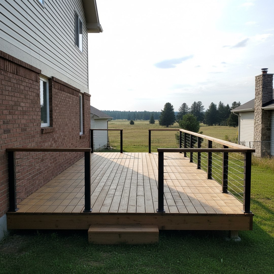 Composite Decking Installation completed by Mighty Deck Solutions in Drummond, MT
