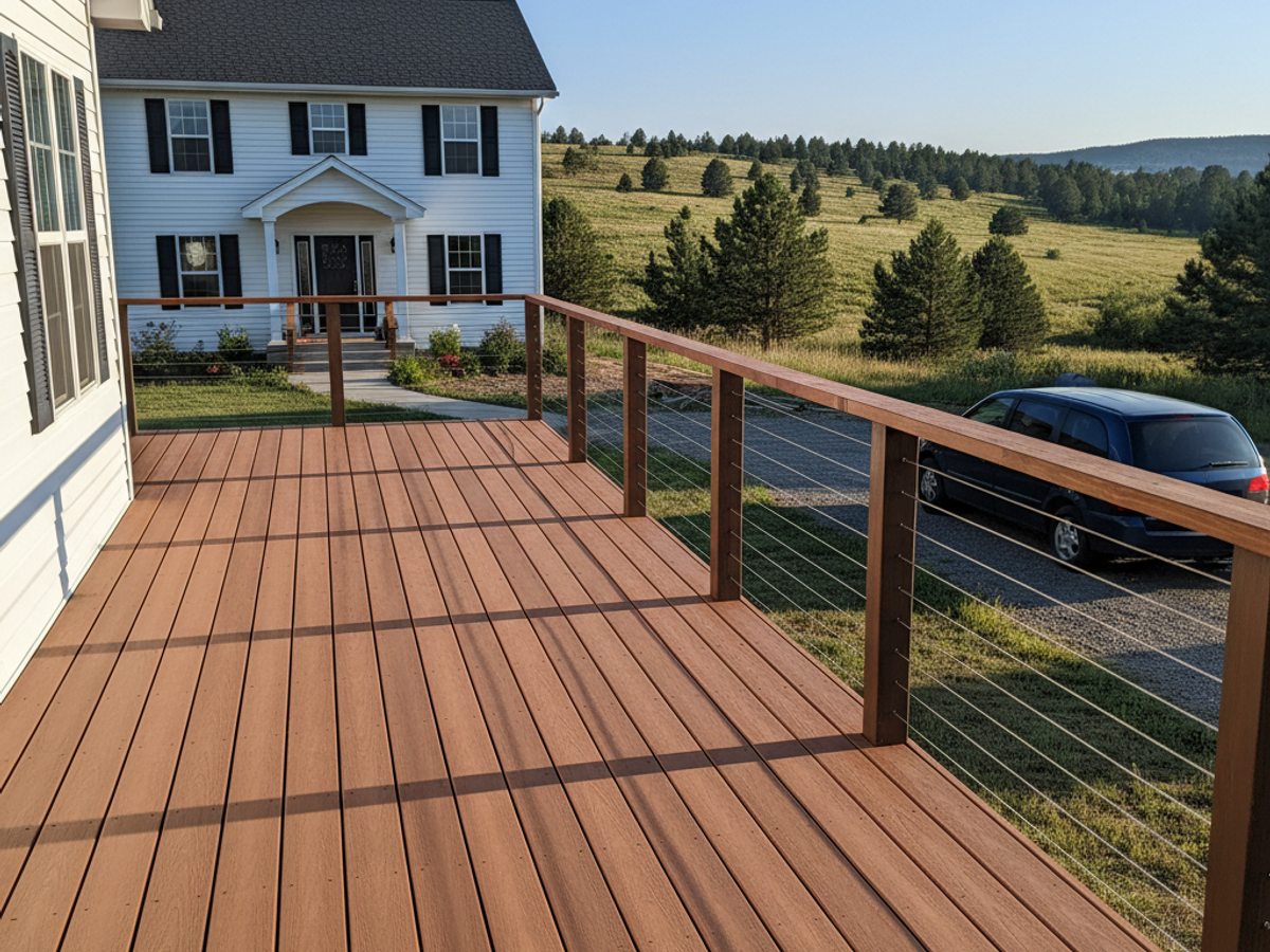 Custom Deck Design completed by Mighty Deck Solutions in Anaconda, MT
