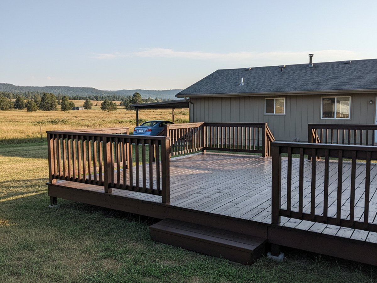 Composite Decking Installation completed by Mighty Deck Solutions in Philipsburg, MT